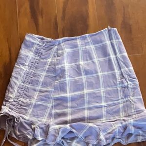 purple plaid skirt with adjustable side